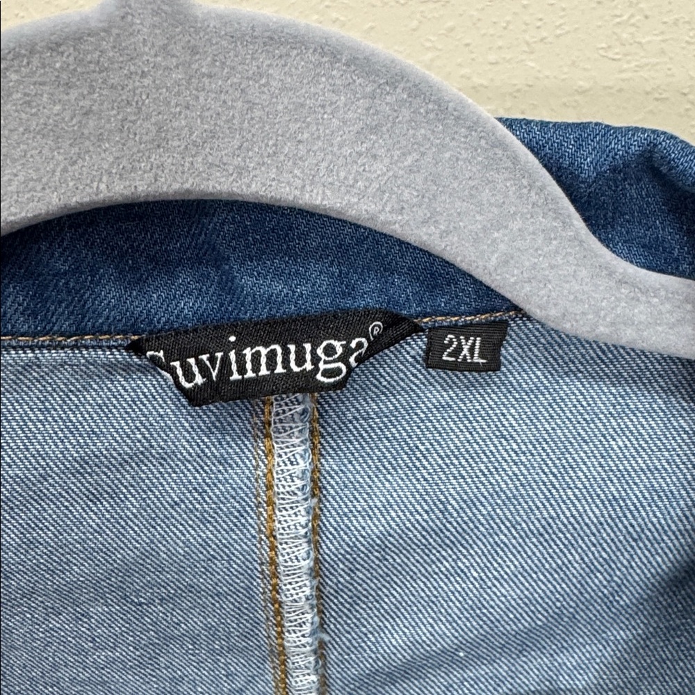 Denim Jacket with Ruffle Sleeves - Picture 2 of 5